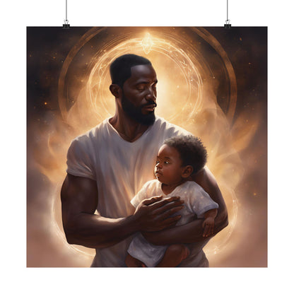 Strong Black Father Matte Poster – A Bond of Strength and Love