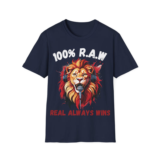 100% R.A.W. Roaring Lion Podcast T-Shirt