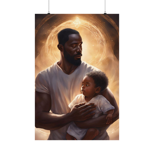 Strong Black Father Matte Poster – A Bond of Strength and Love